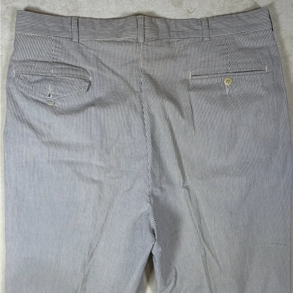 Polo Ralph Lauren 34W 29L Made in USA Cotton Seersucker Men's Gray Dress Pants